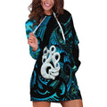 Manaia New Zealand Matariki Hoodie Dress NZ Paua Shell Maori Art