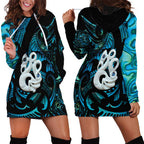 Manaia New Zealand Matariki Hoodie Dress NZ Paua Shell Maori Art