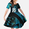 Manaia New Zealand Matariki Kid Short Sleeve Dress NZ Paua Shell Maori Art