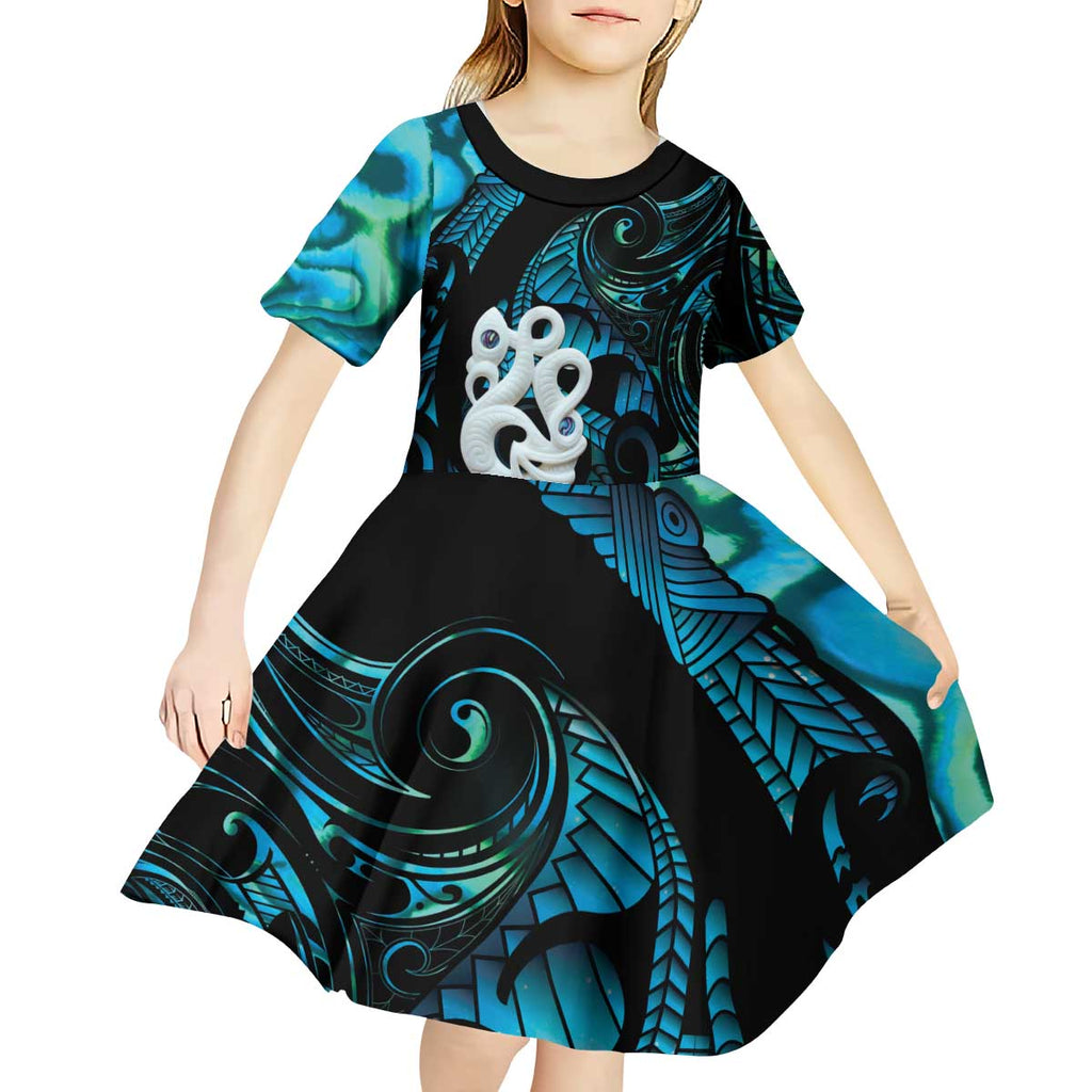 Manaia New Zealand Matariki Kid Short Sleeve Dress NZ Paua Shell Maori Art