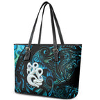 Manaia New Zealand Matariki Leather Tote Bag NZ Paua Shell Maori Art