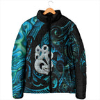 Manaia New Zealand Matariki Padded Jacket NZ Paua Shell Maori Art