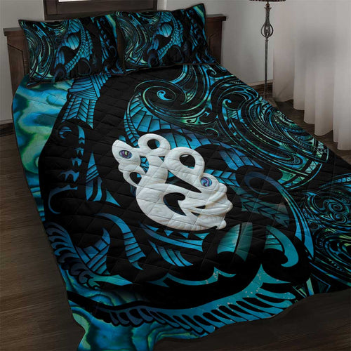 Manaia New Zealand Matariki Quilt Bed Set NZ Paua Shell Maori Art