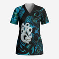 Manaia New Zealand Matariki Scrub Top NZ Paua Shell Maori Art