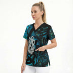 Manaia New Zealand Matariki Scrub Top NZ Paua Shell Maori Art