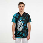Manaia New Zealand Matariki Scrub Top NZ Paua Shell Maori Art