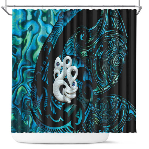 Manaia New Zealand Matariki Shower Curtain NZ Paua Shell Maori Art