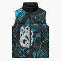 Manaia New Zealand Matariki Sleeveless Puffer Jacket NZ Paua Shell Maori Art