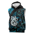 Manaia New Zealand Matariki Sleeveless Zip Hoodie NZ Paua Shell Maori Art