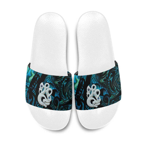Manaia New Zealand Matariki Slide Sandals NZ Paua Shell Maori Art