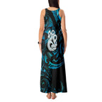 Manaia New Zealand Matariki Tank Maxi Dress NZ Paua Shell Maori Art