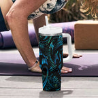 Manaia New Zealand Matariki Tumbler With Handle NZ Paua Shell Maori Art