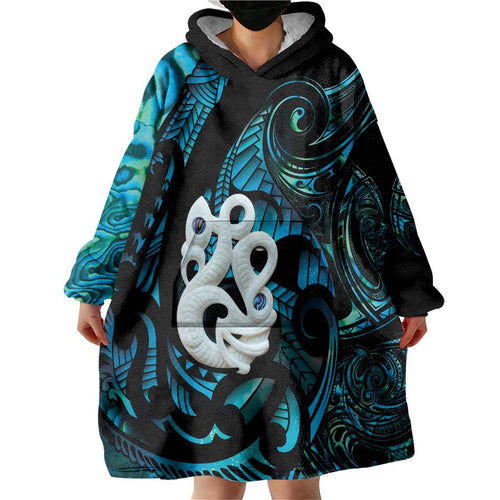 Manaia New Zealand Matariki Wearable Blanket Hoodie NZ Paua Shell Maori Art
