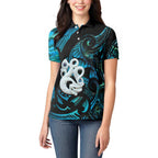 Manaia New Zealand Matariki Women Polo Shirt NZ Paua Shell Maori Art