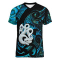 Manaia New Zealand Matariki Women V-Neck T-Shirt NZ Paua Shell Maori Art