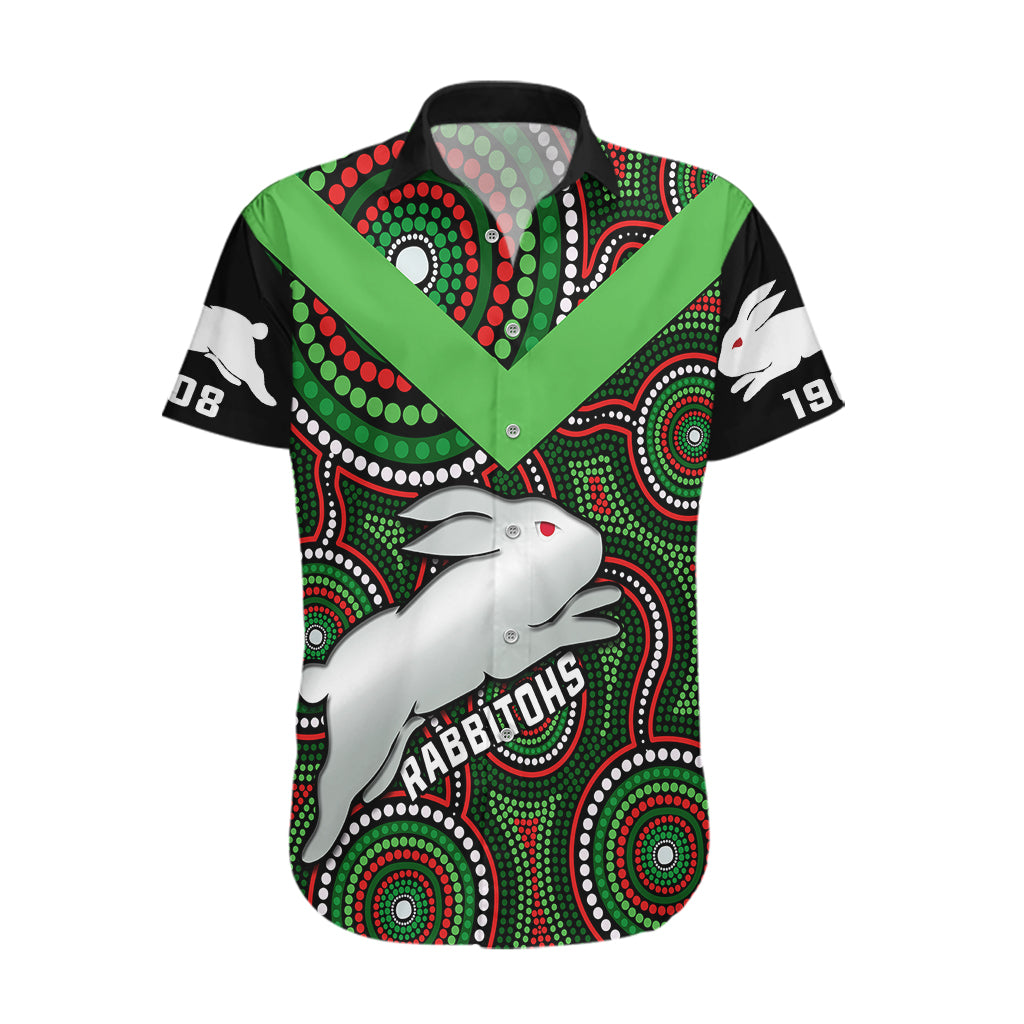 personalised-rabbitohs-rugby-hawaiian-shirt-souths-1908-indigenous-art
