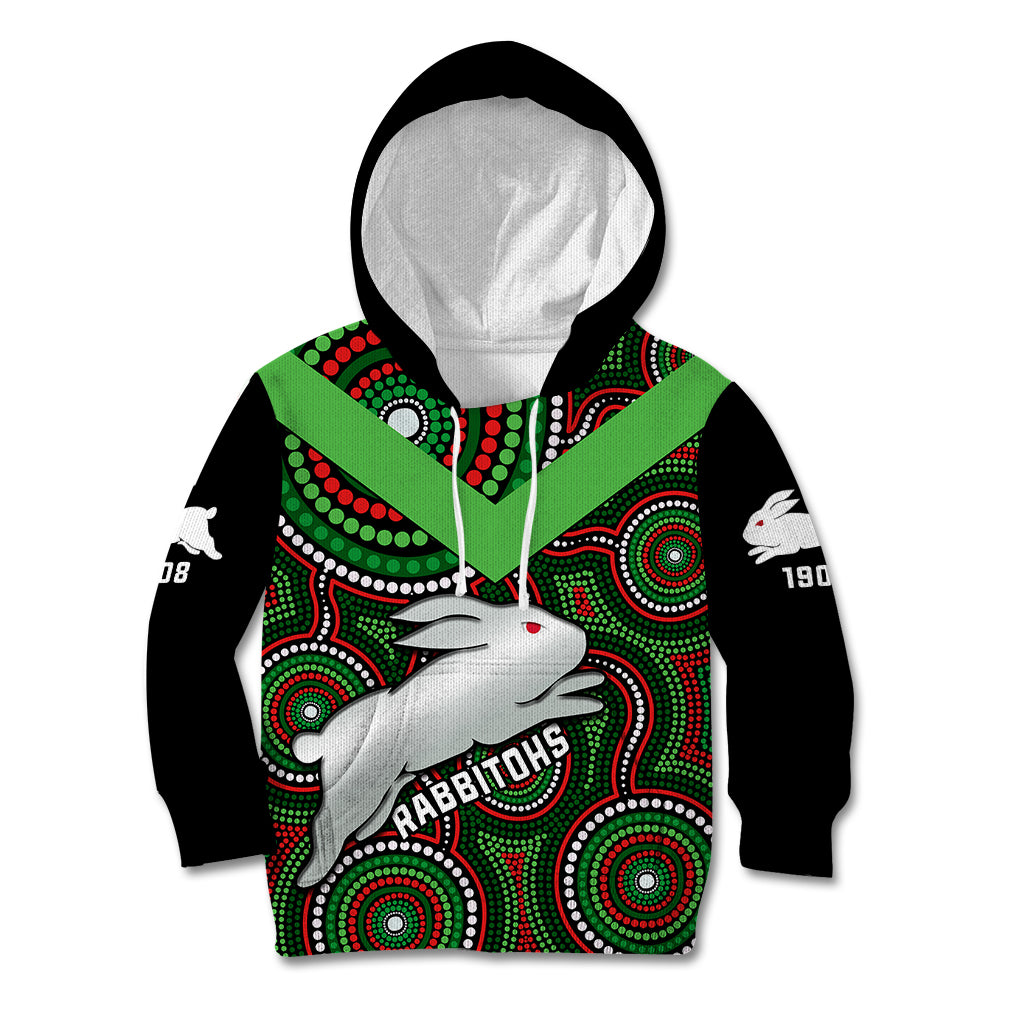 personalised-rabbitohs-rugby-kid-hoodie-souths-1908-indigenous-art
