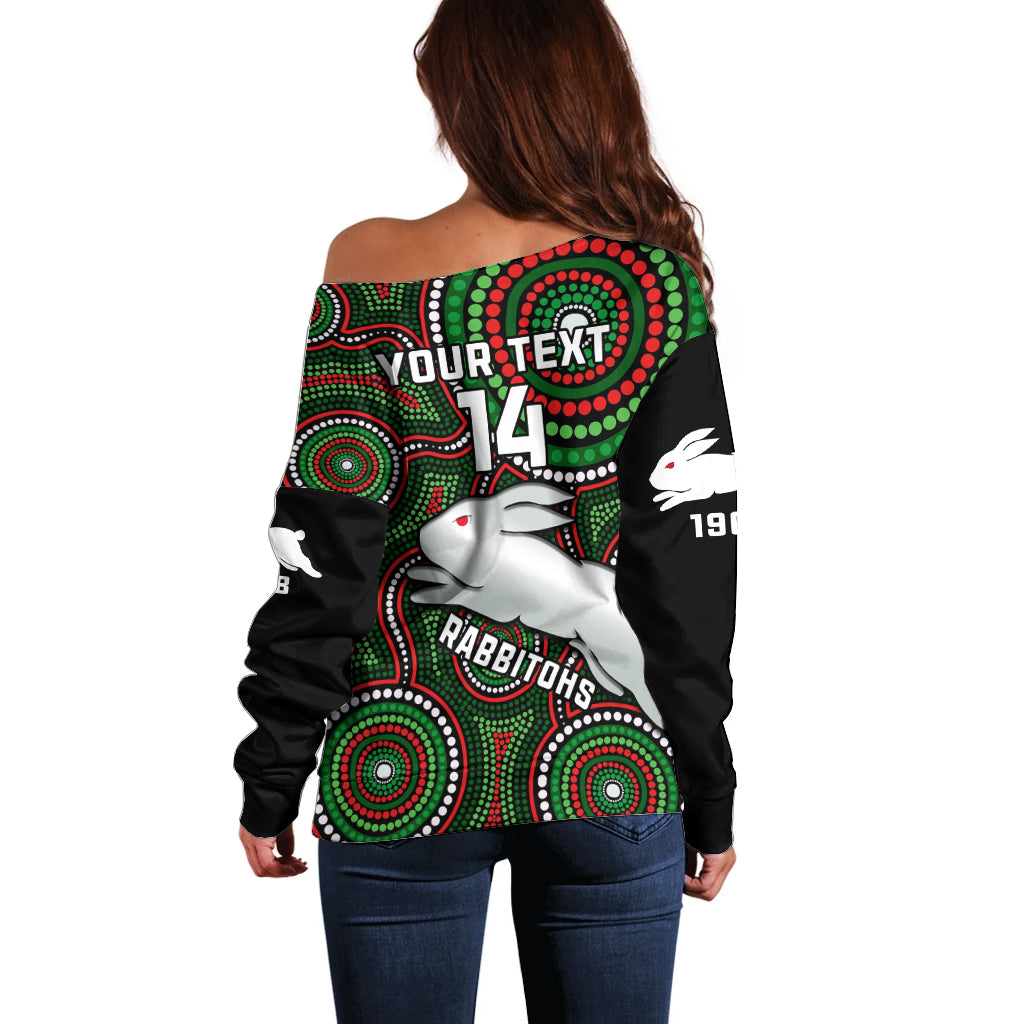 personalised-rabbitohs-rugby-off-shoulder-sweater-souths-1908-indigenous-art
