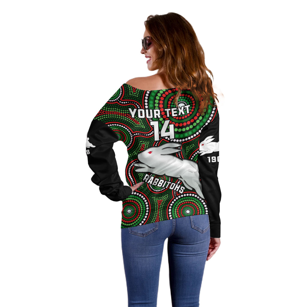 personalised-rabbitohs-rugby-off-shoulder-sweater-souths-1908-indigenous-art