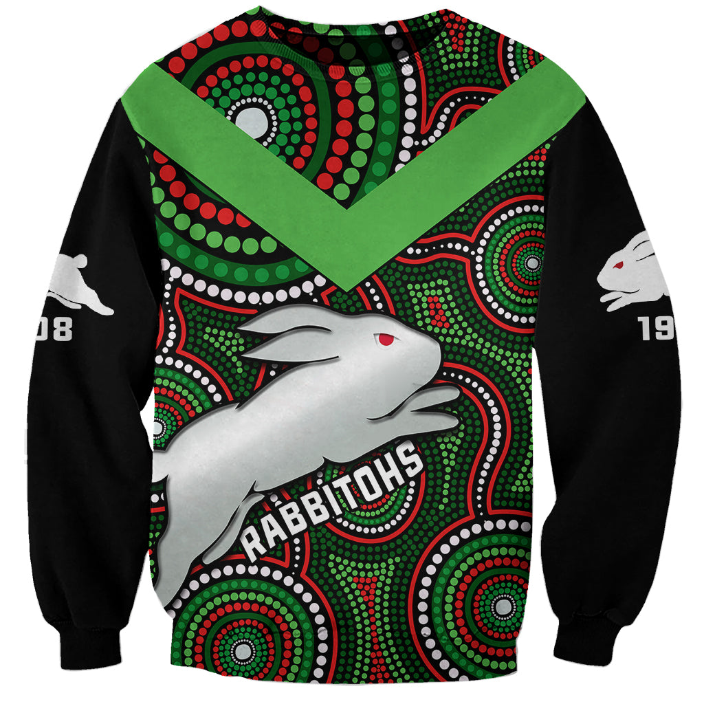 personalised-rabbitohs-rugby-sweatshirt-souths-1908-indigenous-art