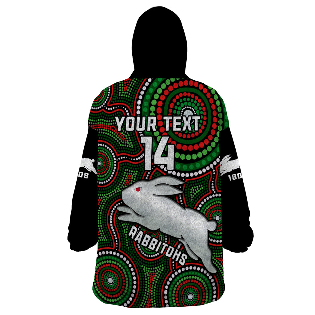 personalised-rabbitohs-rugby-wearable-blanket-hoodie-souths-1908-indigenous-art