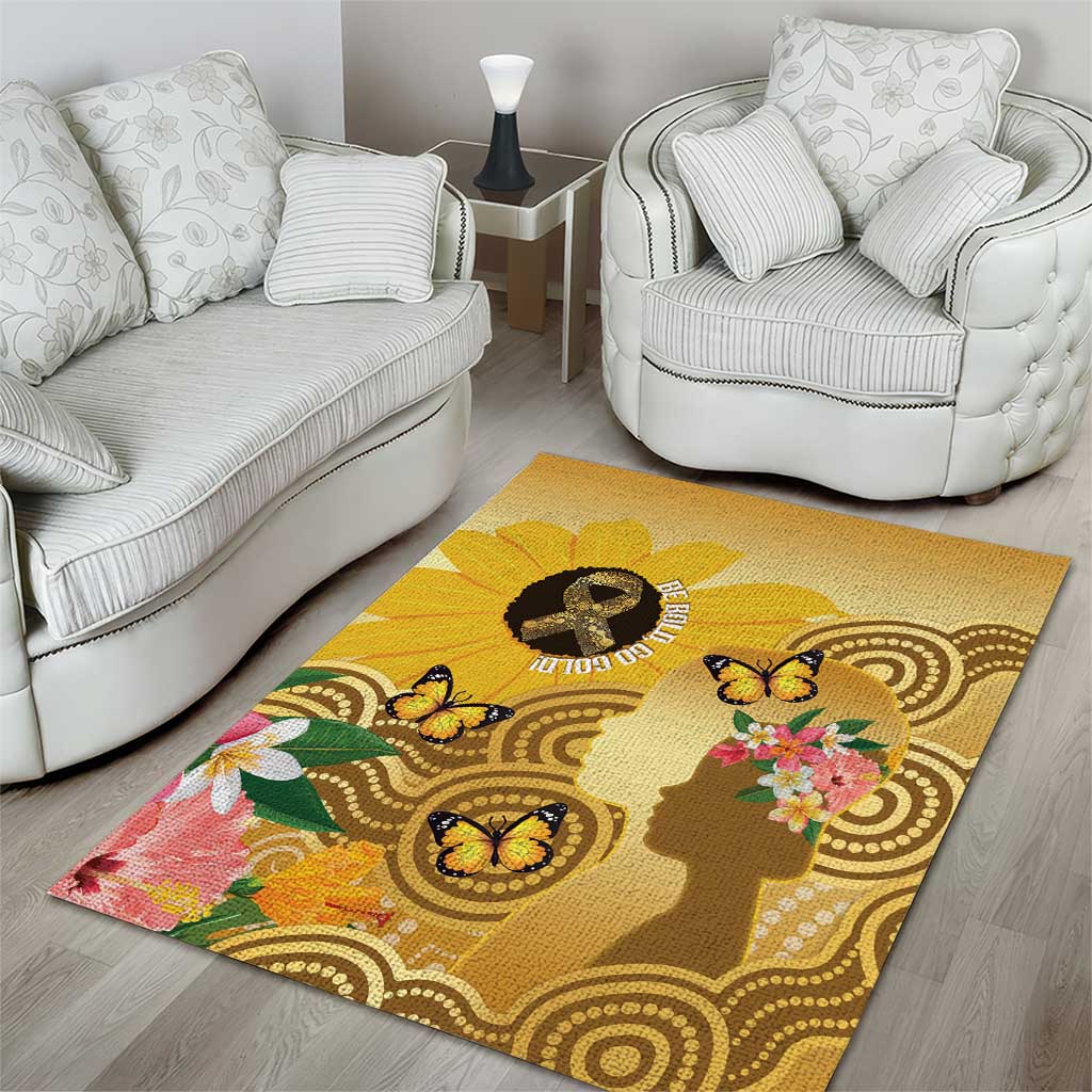 Australia Childhood Cancer Awareness Month Area Rug Be Bold Go Gold Aboriginal Art