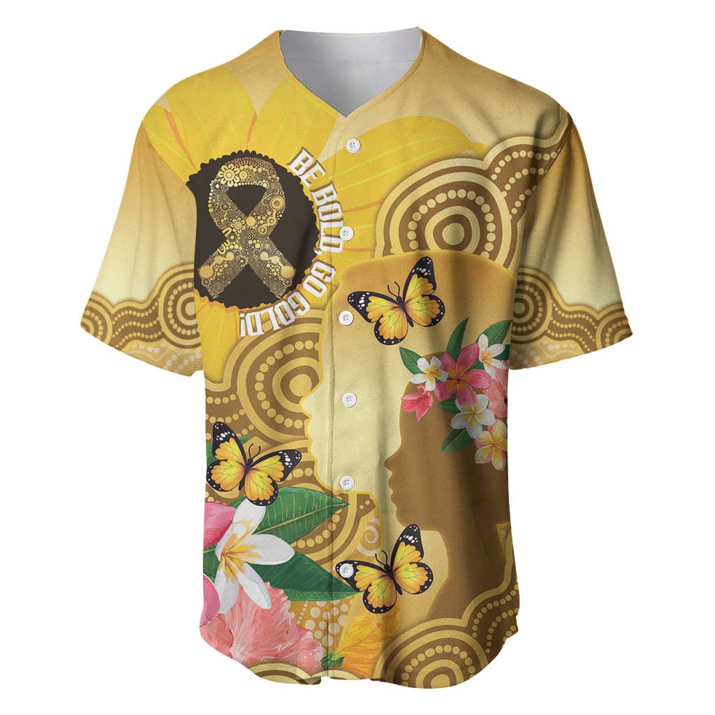 Australia Childhood Cancer Awareness Month Baseball Jersey Be Bold Go Gold Aboriginal Art