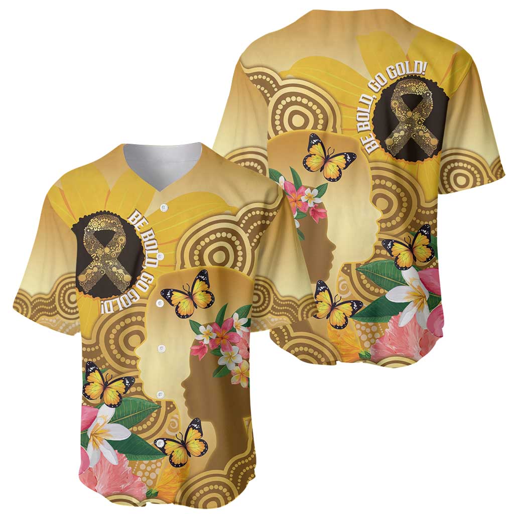 Australia Childhood Cancer Awareness Month Baseball Jersey Be Bold Go Gold Aboriginal Art