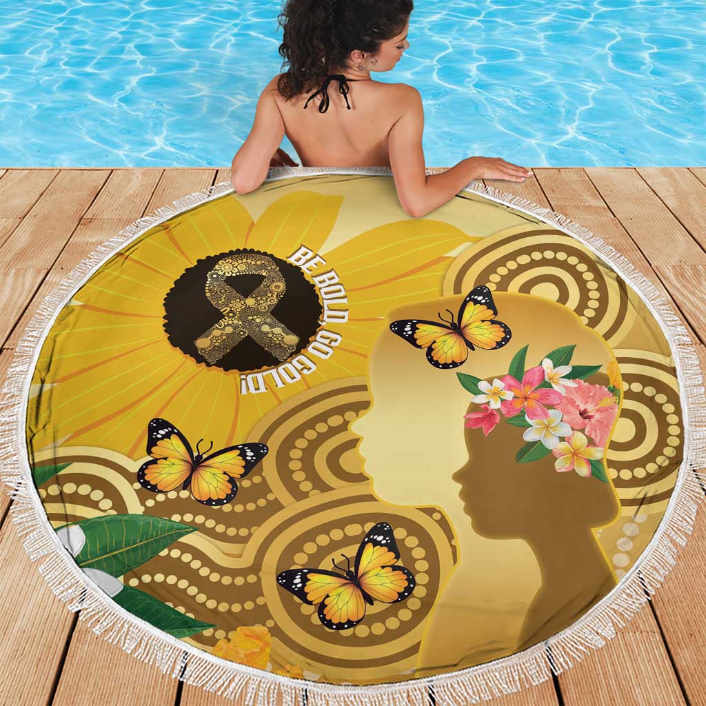 Australia Childhood Cancer Awareness Month Beach Blanket Be Bold Go Gold Aboriginal Art