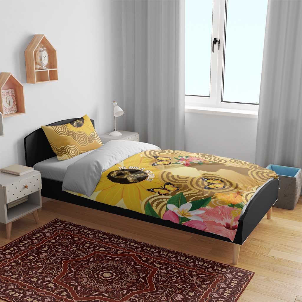 Australia Childhood Cancer Awareness Month Bedding Set Be Bold Go Gold Aboriginal Art