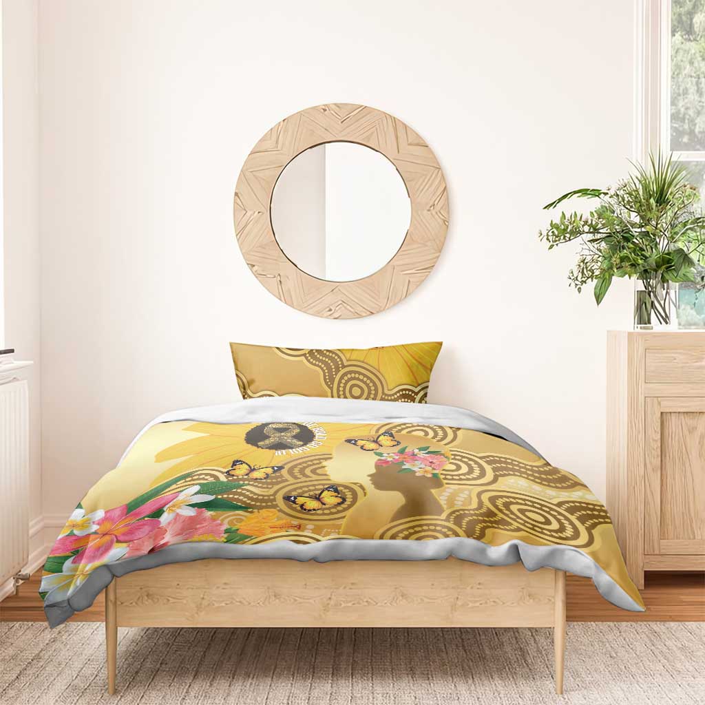 Australia Childhood Cancer Awareness Month Bedding Set Be Bold Go Gold Aboriginal Art