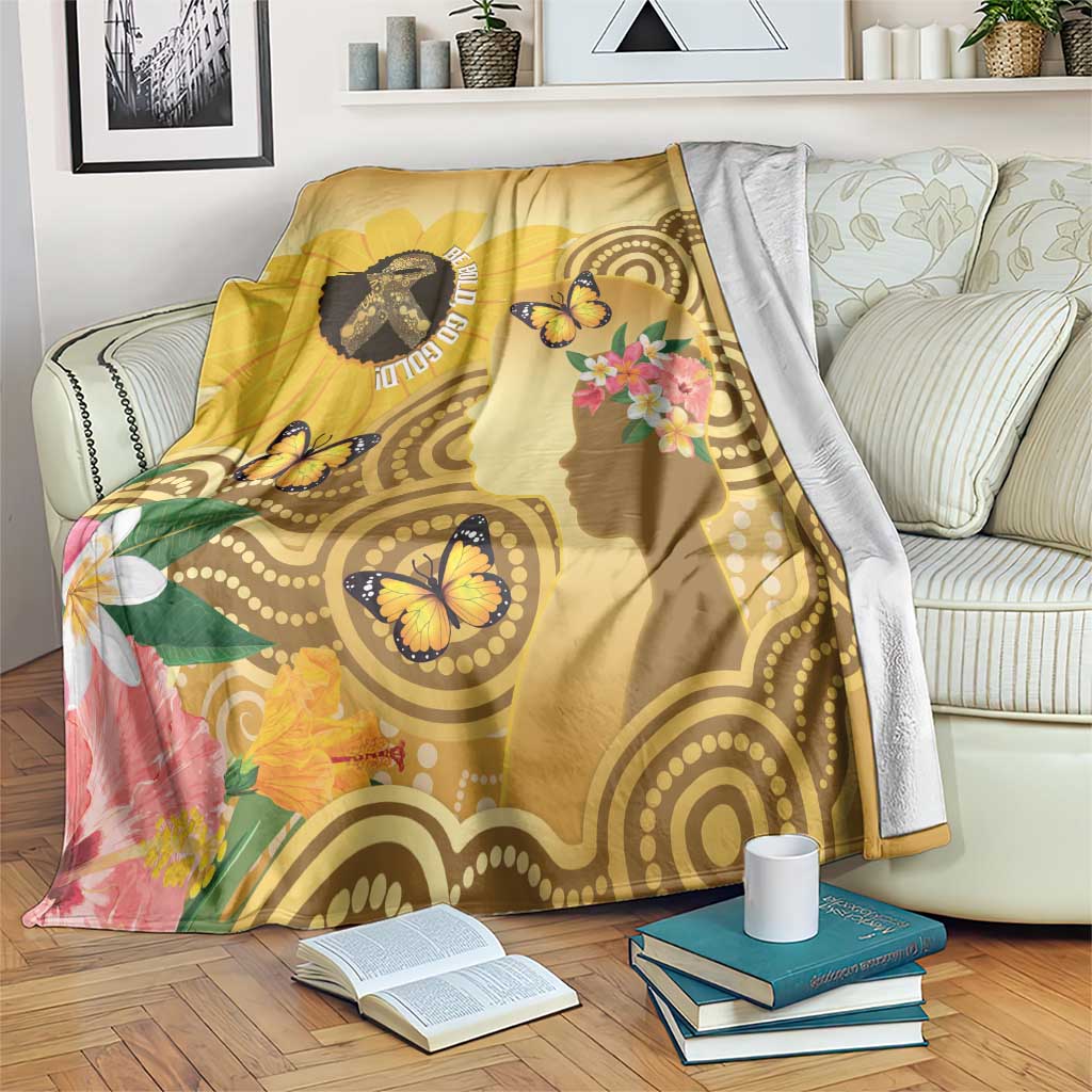 Australia Childhood Cancer Awareness Month Blanket Be Bold Go Gold Aboriginal Art