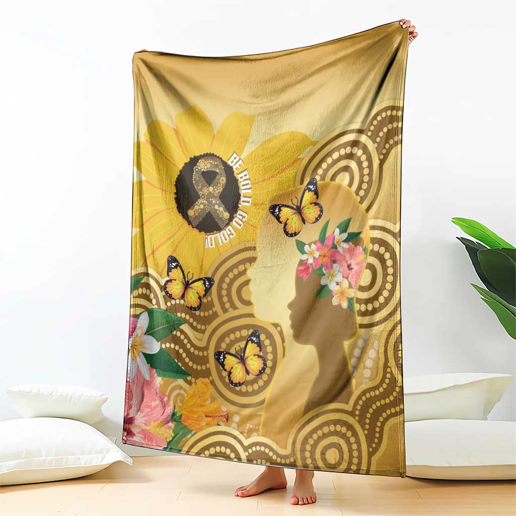 Australia Childhood Cancer Awareness Month Blanket Be Bold Go Gold Aboriginal Art