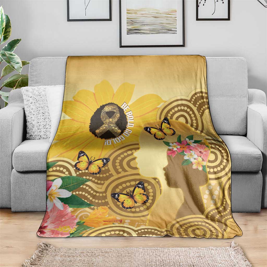 Australia Childhood Cancer Awareness Month Blanket Be Bold Go Gold Aboriginal Art