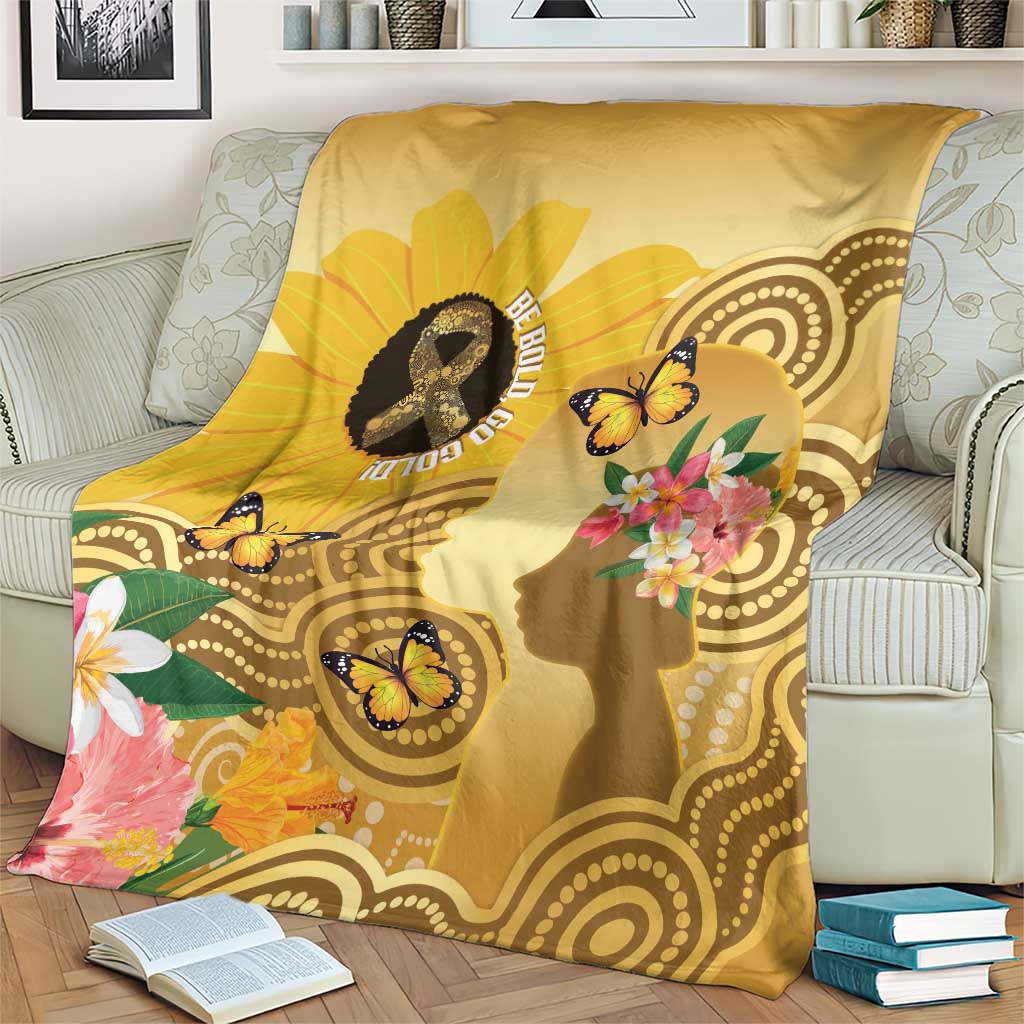 Australia Childhood Cancer Awareness Month Blanket Be Bold Go Gold Aboriginal Art