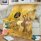 Australia Childhood Cancer Awareness Month Blanket Be Bold Go Gold Aboriginal Art