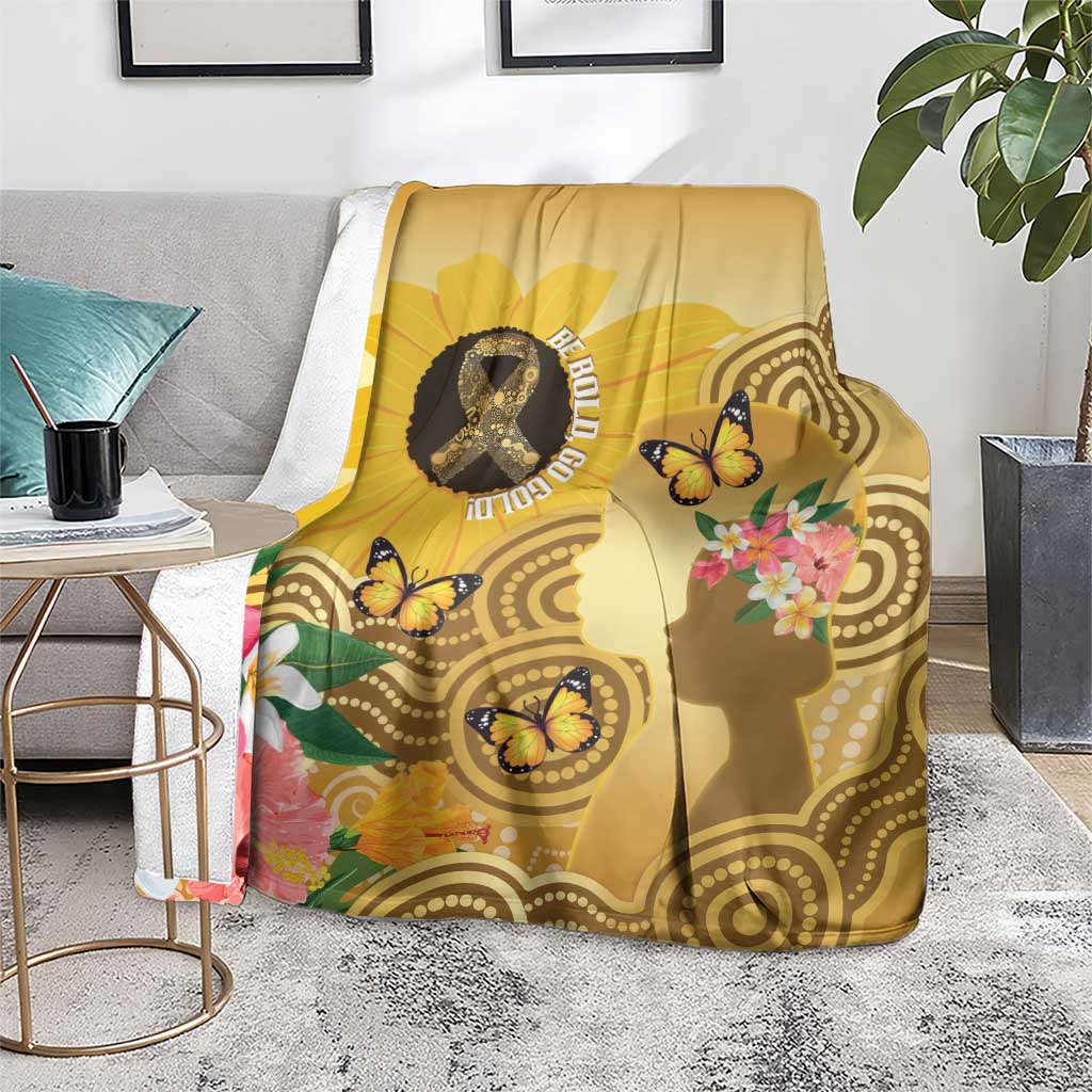 Australia Childhood Cancer Awareness Month Blanket Be Bold Go Gold Aboriginal Art