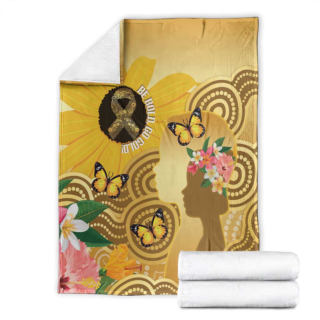 Australia Childhood Cancer Awareness Month Blanket Be Bold Go Gold Aboriginal Art