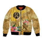 Australia Childhood Cancer Awareness Month Bomber Jacket Be Bold Go Gold Aboriginal Art