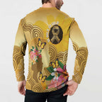 Australia Childhood Cancer Awareness Month Button Sweatshirt Be Bold Go Gold Aboriginal Art