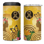 Australia Childhood Cancer Awareness Month 4 in 1 Can Cooler Tumbler Be Bold Go Gold Aboriginal Art