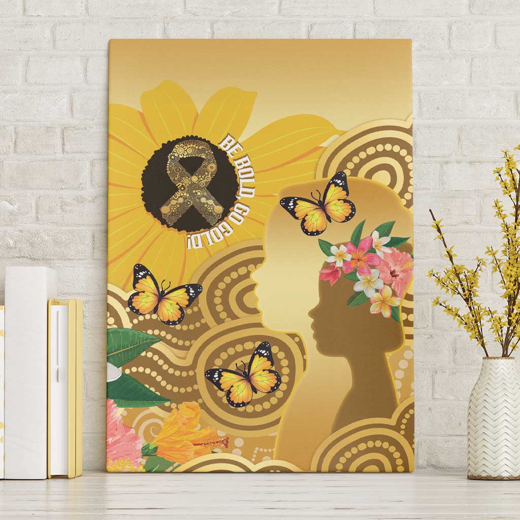 Australia Childhood Cancer Awareness Month Canvas Wall Art Be Bold Go Gold Aboriginal Art