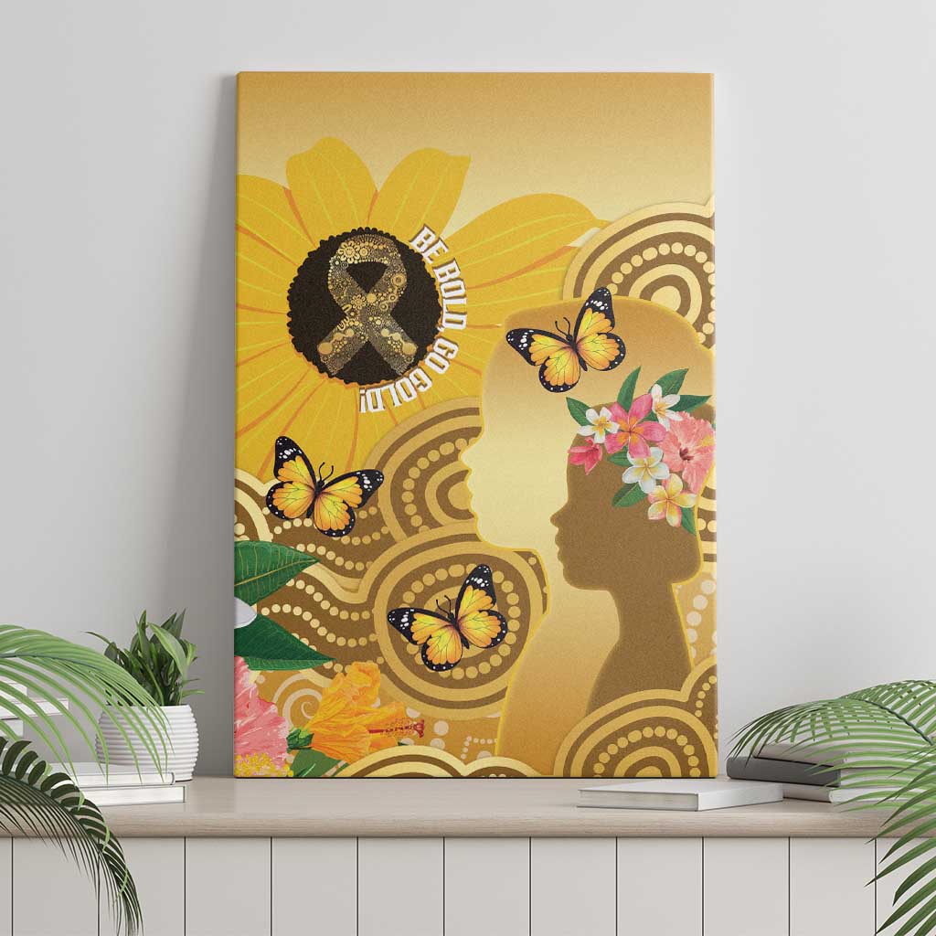 Australia Childhood Cancer Awareness Month Canvas Wall Art Be Bold Go Gold Aboriginal Art