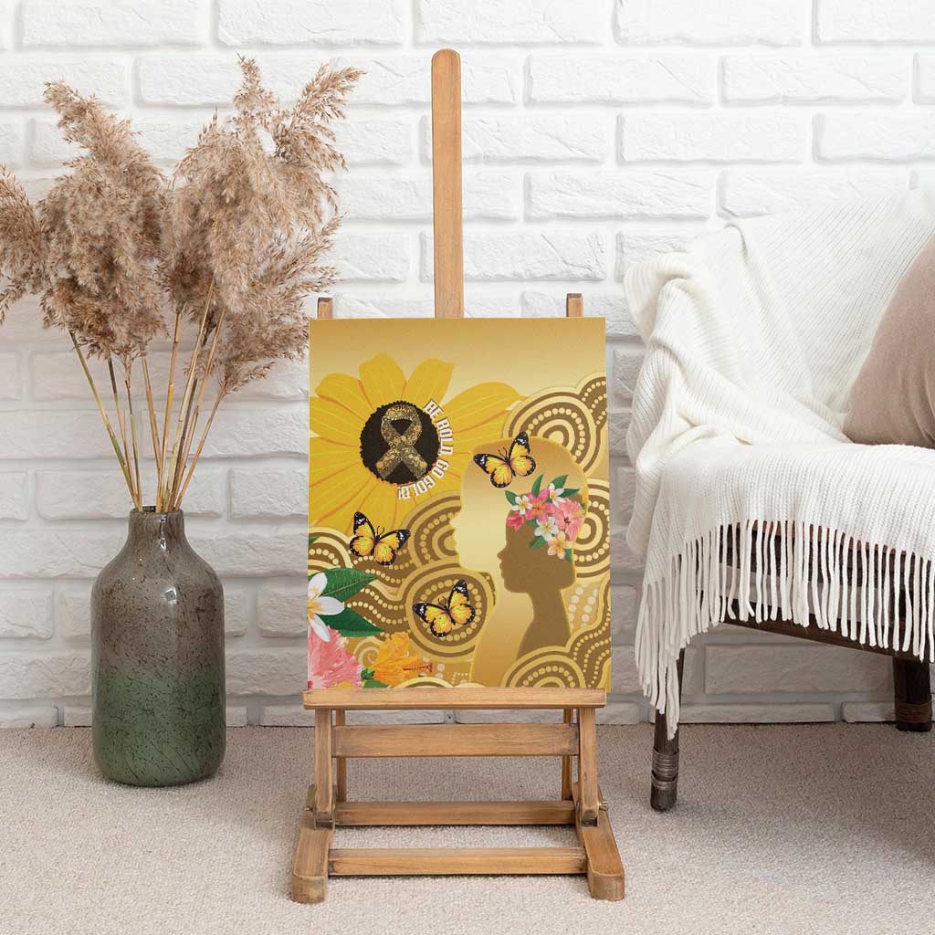 Australia Childhood Cancer Awareness Month Canvas Wall Art Be Bold Go Gold Aboriginal Art