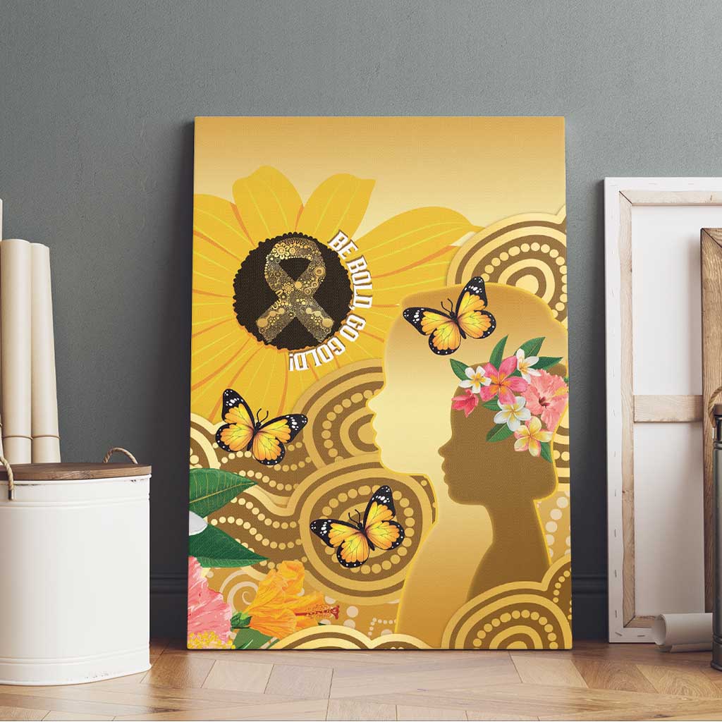 Australia Childhood Cancer Awareness Month Canvas Wall Art Be Bold Go Gold Aboriginal Art