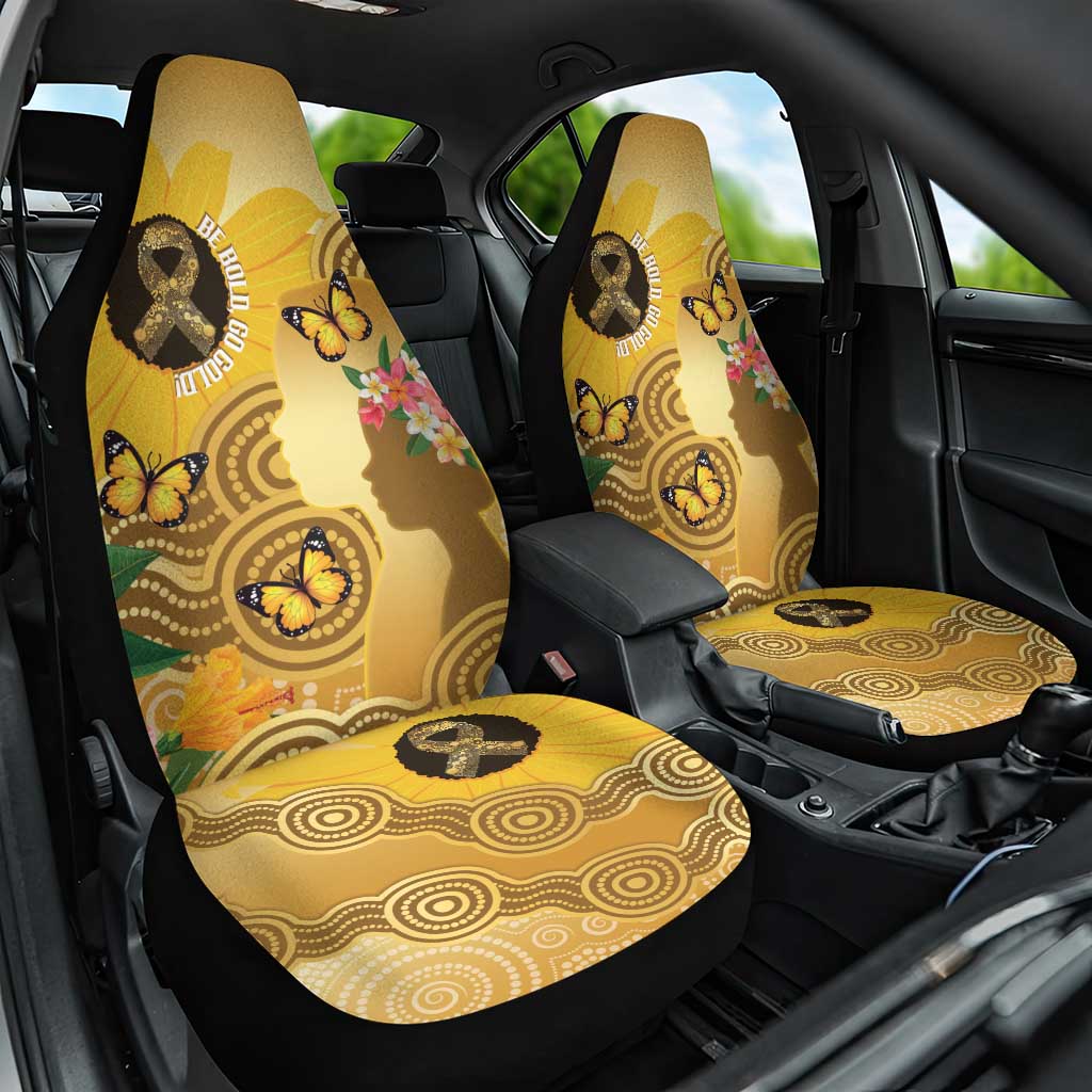 Australia Childhood Cancer Awareness Month Car Seat Cover Be Bold Go Gold Aboriginal Art