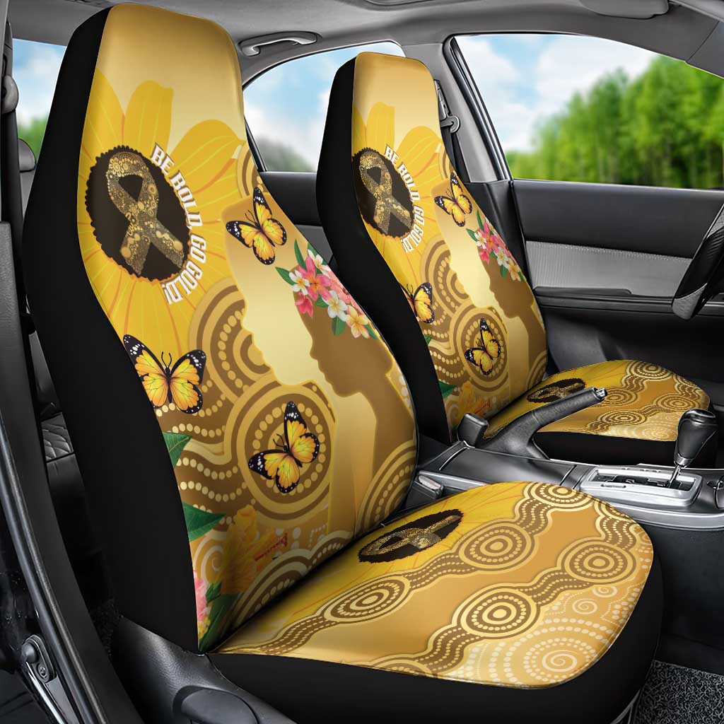 Australia Childhood Cancer Awareness Month Car Seat Cover Be Bold Go Gold Aboriginal Art