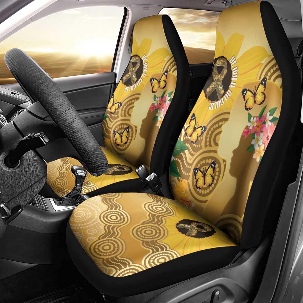 Australia Childhood Cancer Awareness Month Car Seat Cover Be Bold Go Gold Aboriginal Art