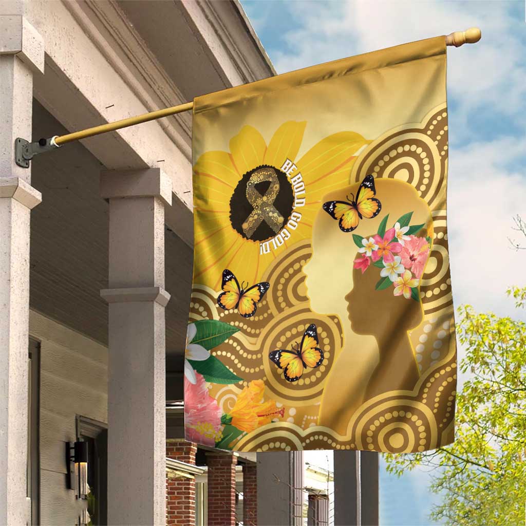 Australia Childhood Cancer Awareness Month Garden Flag Be Bold Go Gold Aboriginal Art