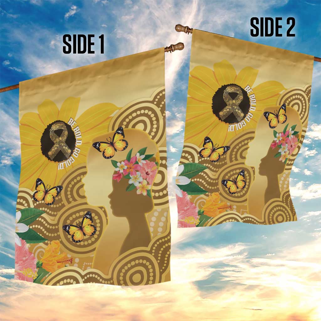 Australia Childhood Cancer Awareness Month Garden Flag Be Bold Go Gold Aboriginal Art